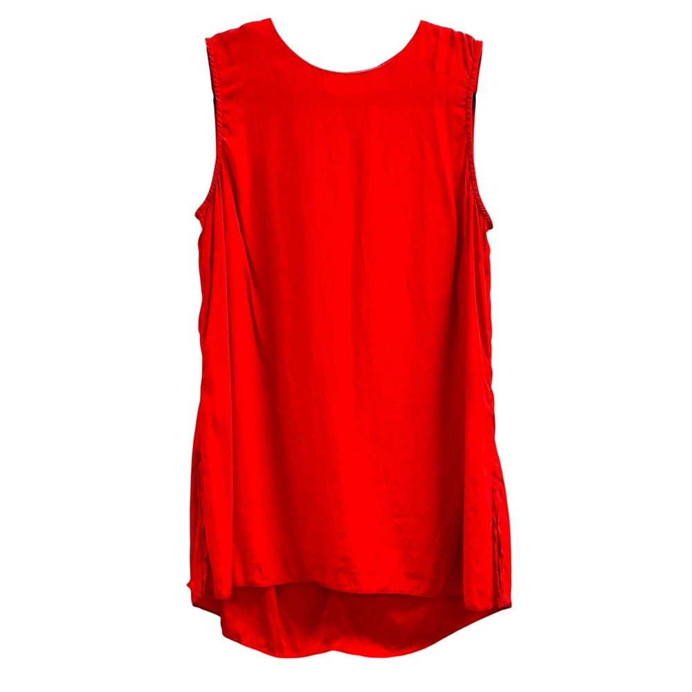 Alice & Trixie Red 100% Silk Sleeveless Blouse High Low Hem Top Size‎ L